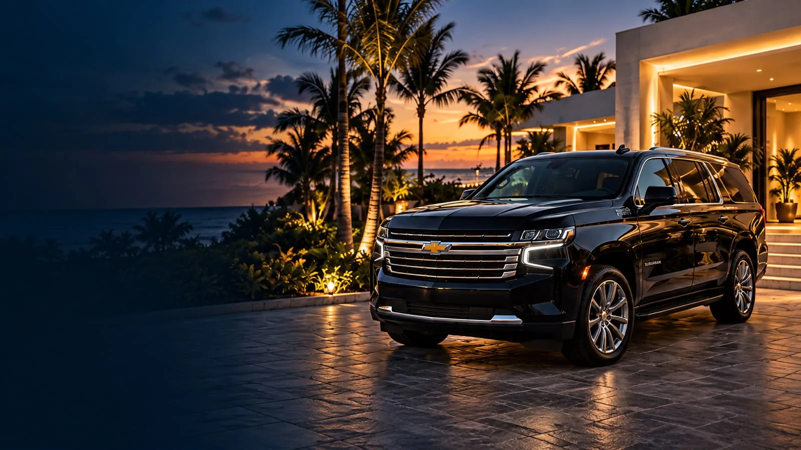 Chevrolet Suburban in Punta Cana at sunset
